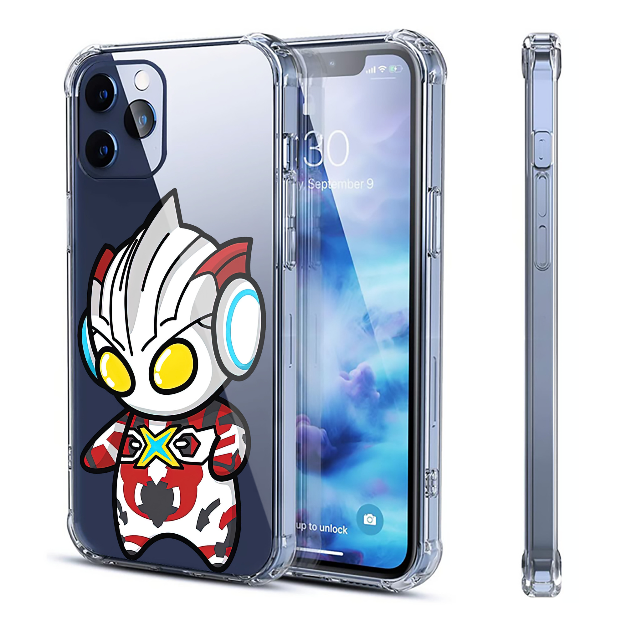 （画像用） ウルトラマン Ultraman 【iPhone 12シリーズ対応】透明スマホケース（クリアソフトケース）